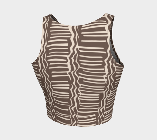 African Body Chalk - Crop Top - Earth Brown Patterned