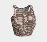 African Body Chalk - Crop Top - Earth Brown Patterned