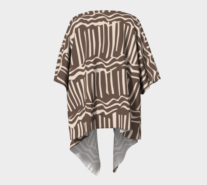 African Body Chalk Draped Kimono - Earth Brown