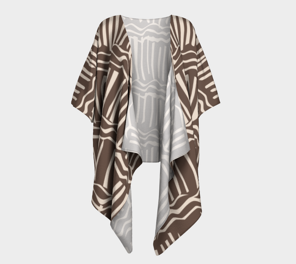 African Body Chalk Draped Kimono - Earth Brown