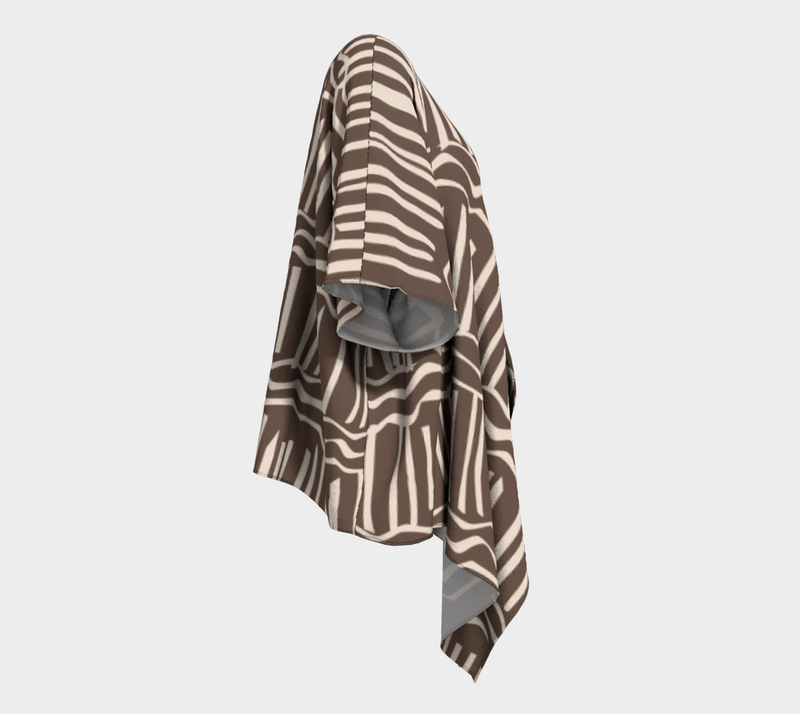 African Body Chalk Draped Kimono - Earth Brown