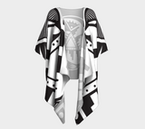 Pueblo Pottery Draped Kimono - Black/White