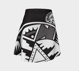 Pueblo Pottery Flared Skirt - Black/White