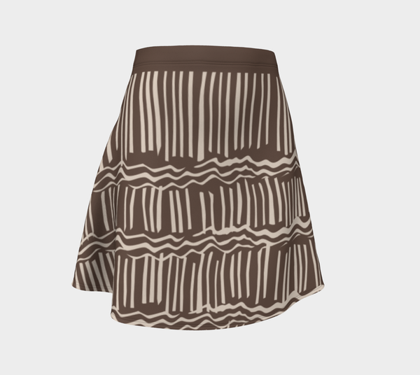 African Body Chalk Flared Skirt - Earth Brown