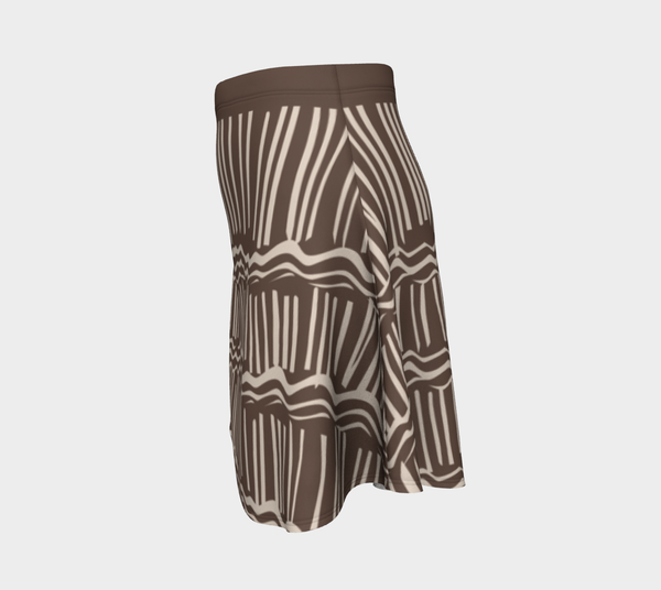 African Body Chalk Flared Skirt - Earth Brown