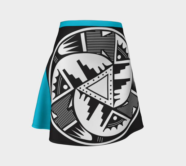 Pueblo Pottery Flared Skirt - Turquoise