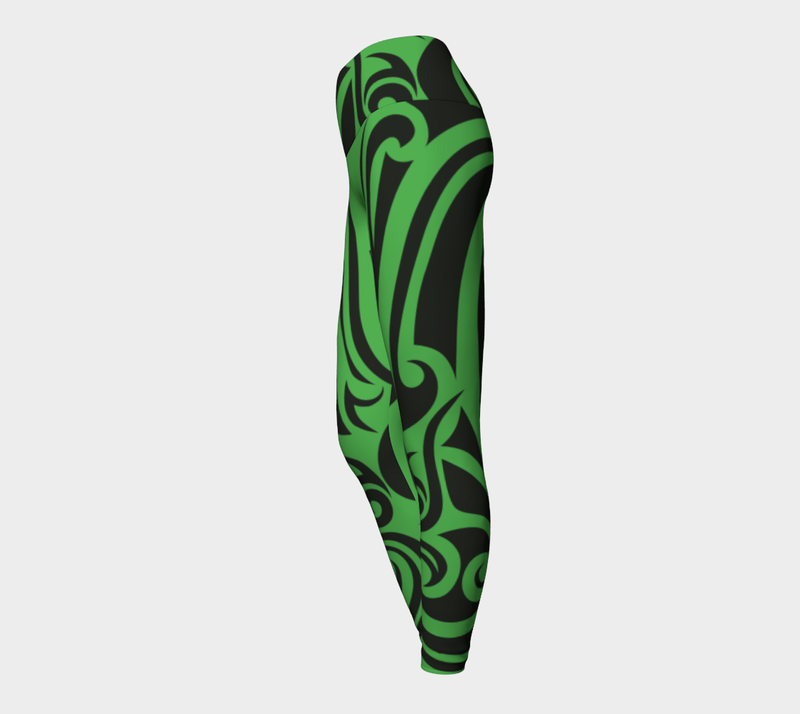 Islander Tattoo - Yoga Legging - Green